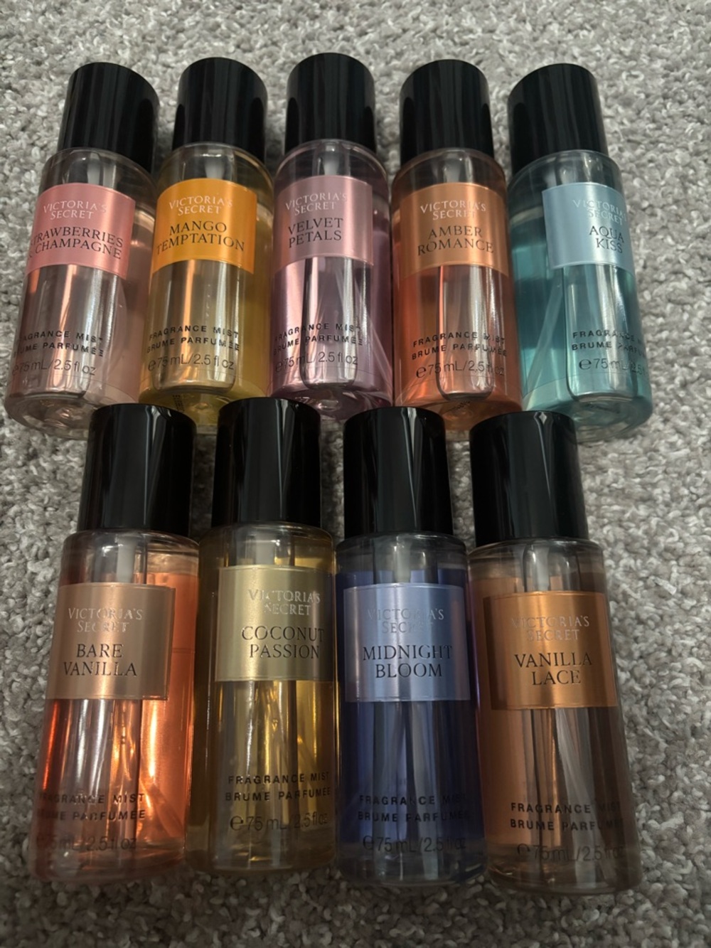 Lot of 9 Victoria’s Secret body sprays 2.5oz